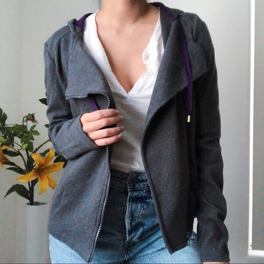NEW CHAPS gray biker style jacket